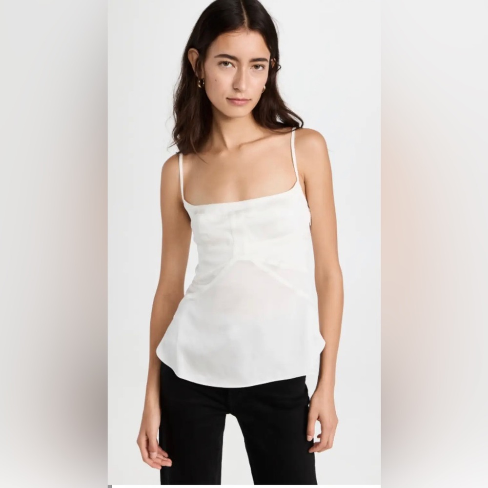 A.L.C. White Silk Spaghetti Strap Camisole